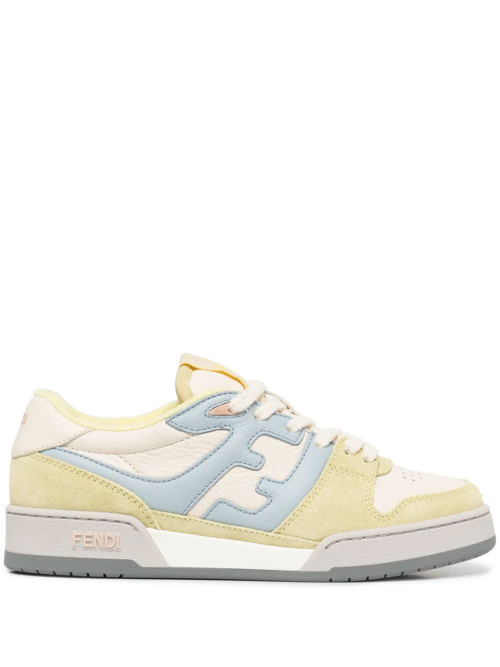 FENDI MATCH PANELLED SUEDE LOW-TOP SNEAKERS