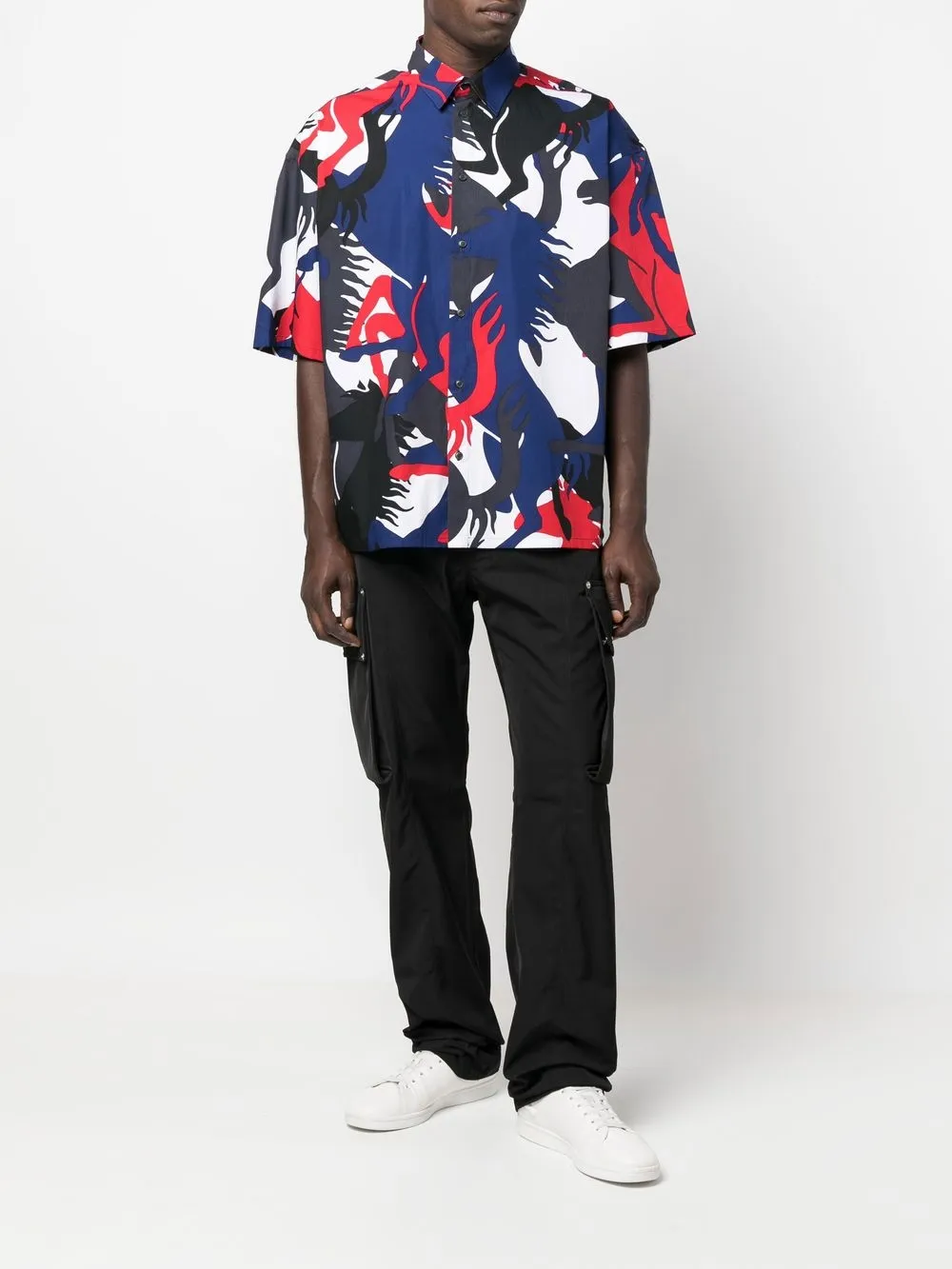 Ferrari T-shirt met camouflageprint - Rood