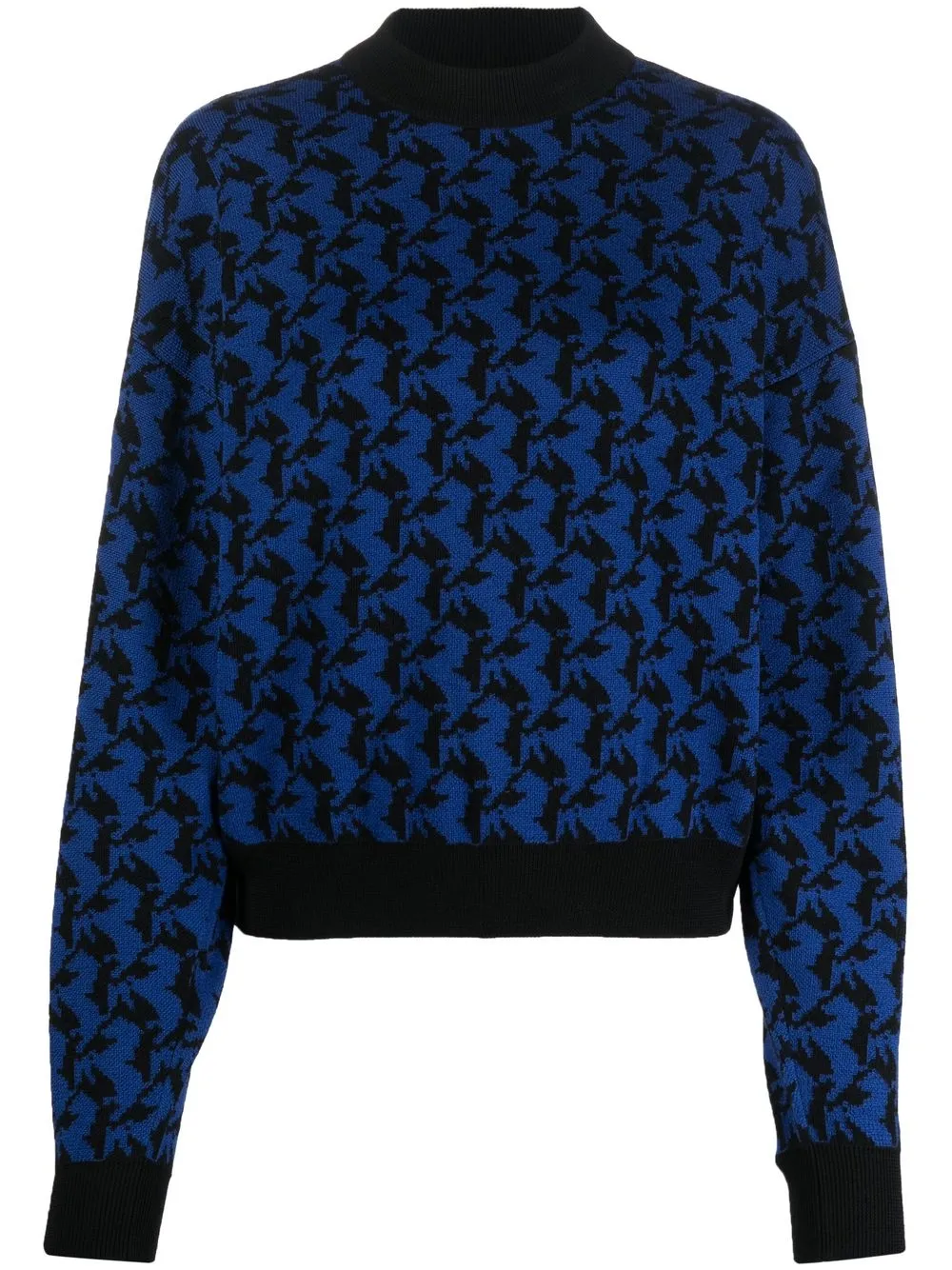 

Ferrari logo-jacquard mock-neck jumper - Blue