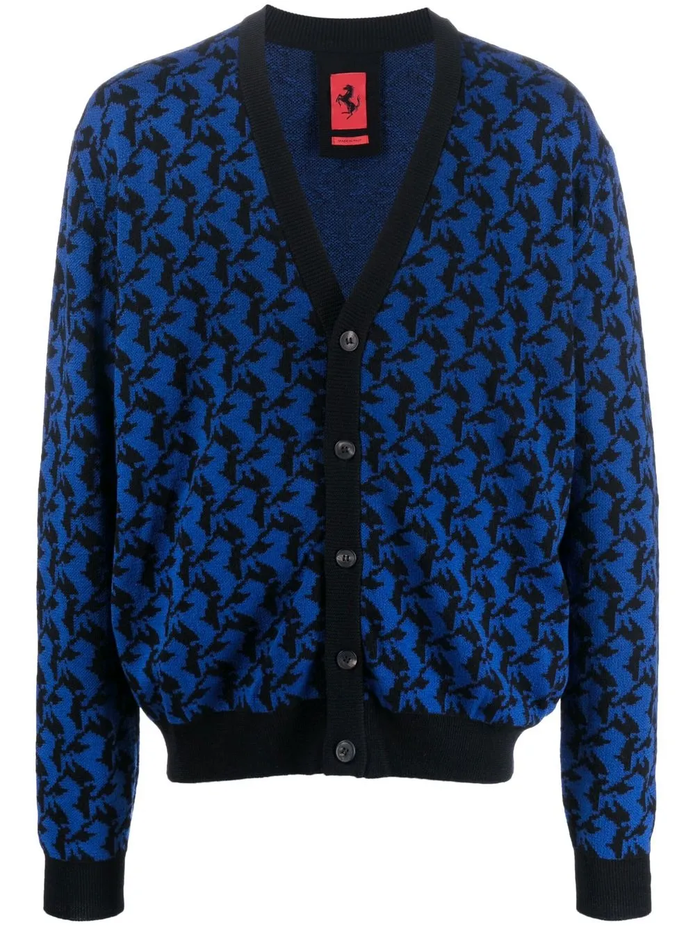 

Ferrari jacquard logo motif cardigan - Blue