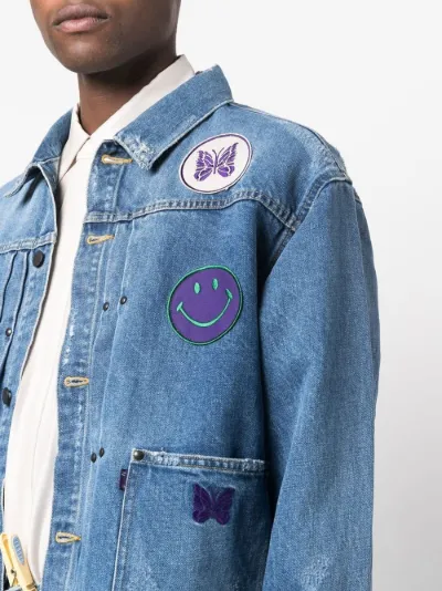 mixed-patches denim jacket | Needles 