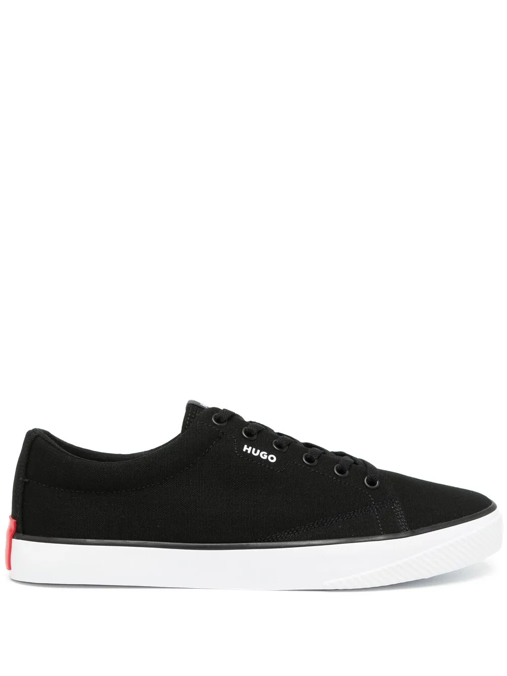 HUGO Tênis de canvas com estampa de logo | Preto | Image 1