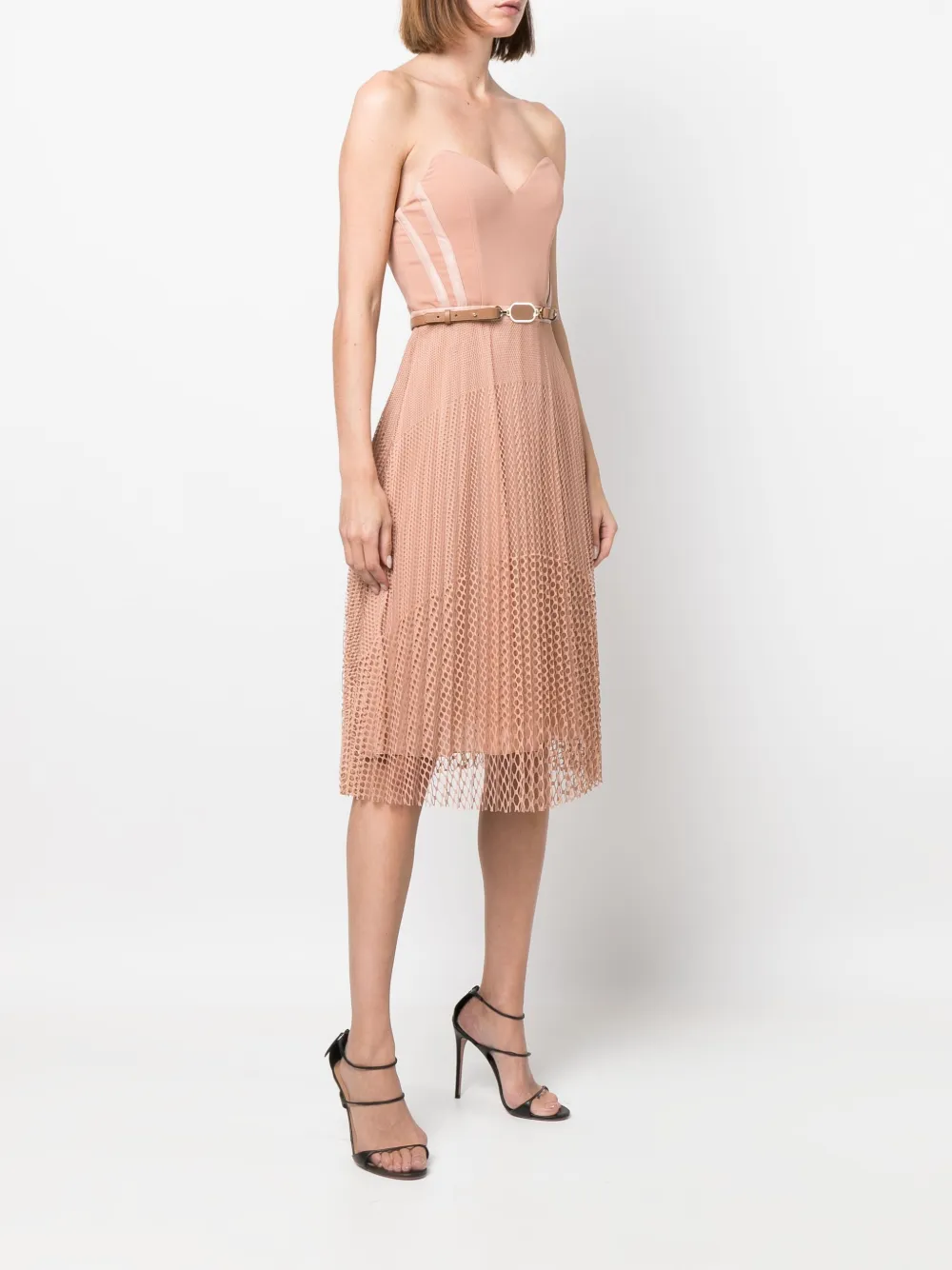 Elisabetta Franchi Mouwloze midijurk Farfetch Elisabetta Franchi Mouwloze midijurk Farfetch