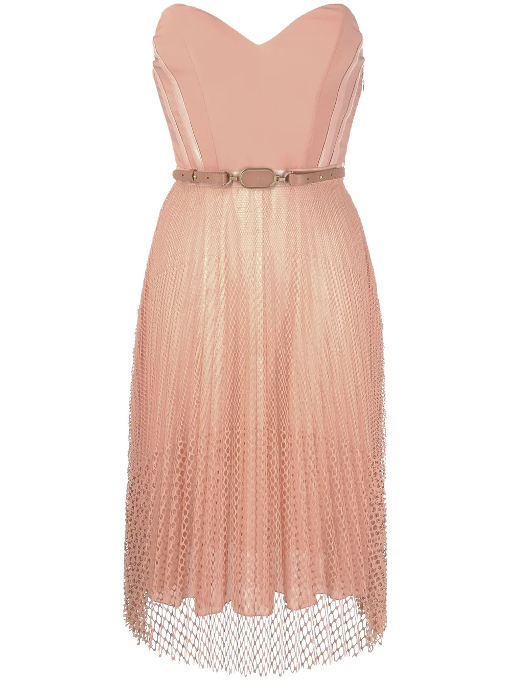 

Elisabetta Franchi vestido midi sin mangas - Rosado