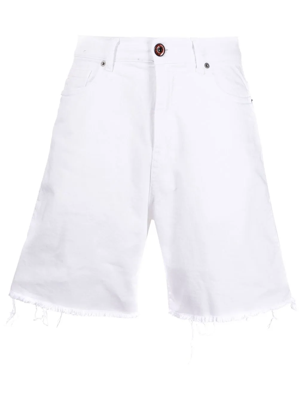 

Vision Of Super shorts de mezclilla con bordes sin rematar - Blanco