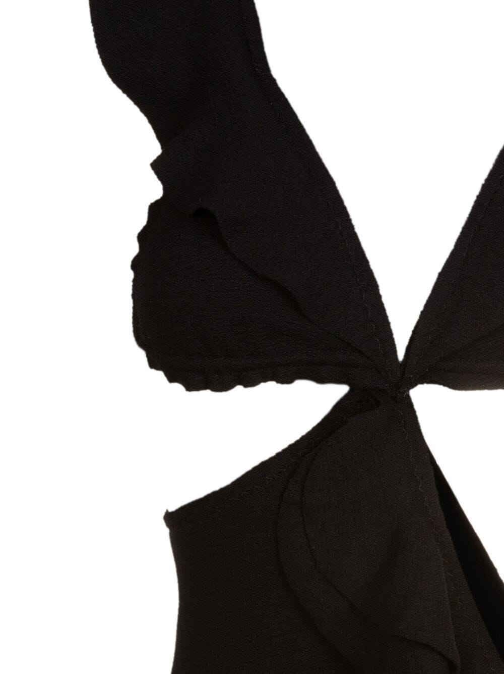 Shop Clube Bossa Ruffled Cut-out Swimsuit In Black