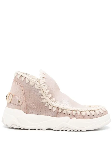 Mou whipstitch-trim detail ankle boots