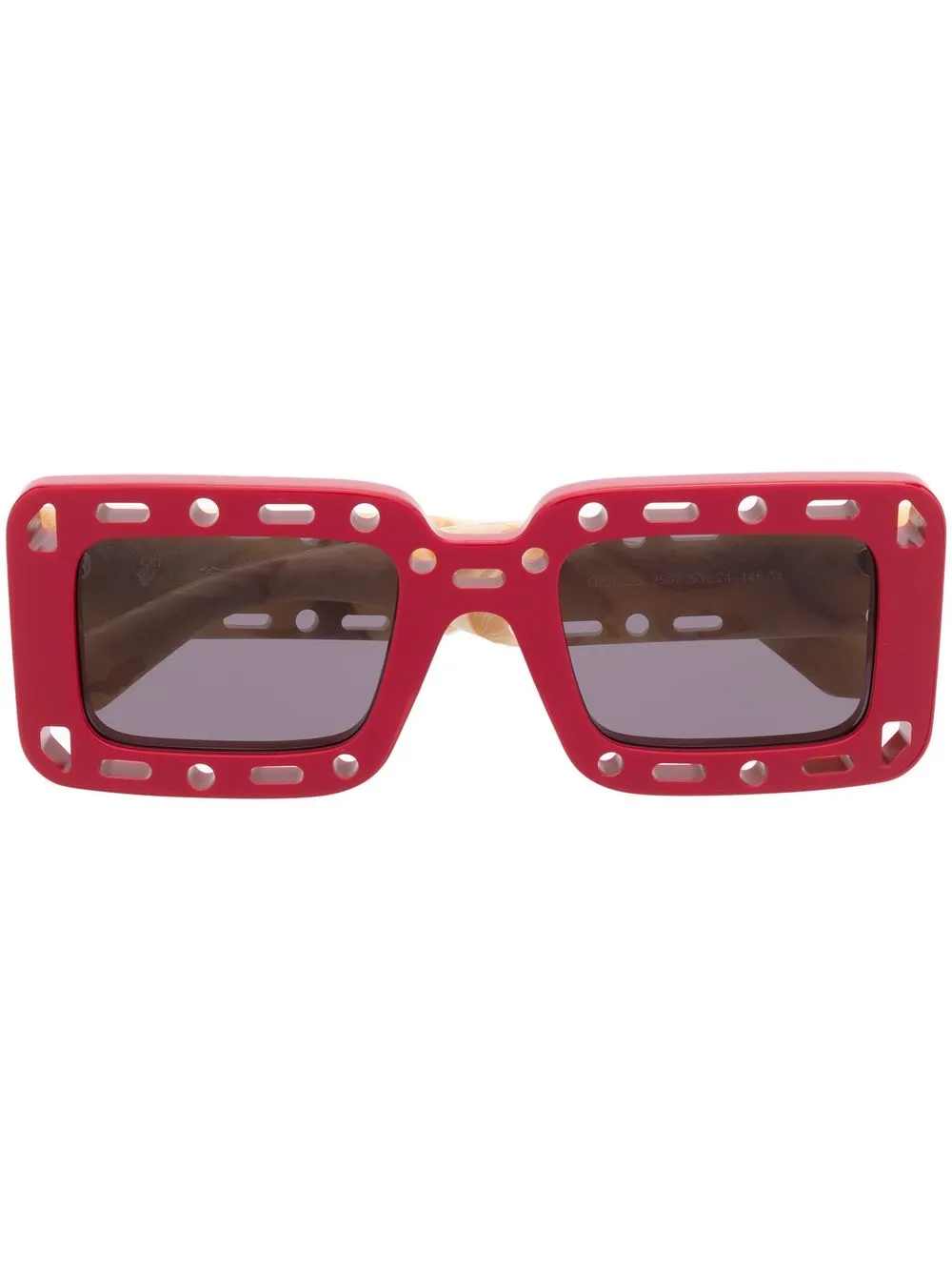 

Off-White Atlantic cut-out square-frame sunglasses - Red