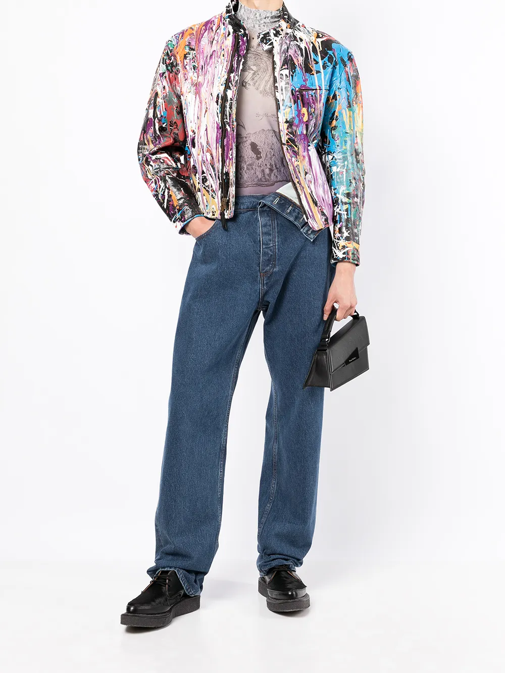 Charles Jeffrey Loverboy Bikerjack met print - Veelkleurig
