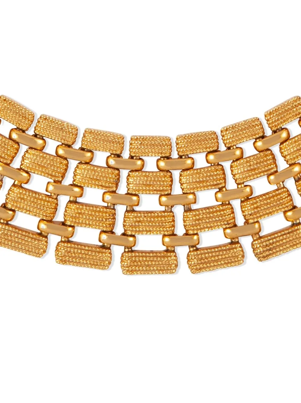 Pre-owned Susan Caplan Vintage 1970s Napier Chain-link Choker Necklace In Gold