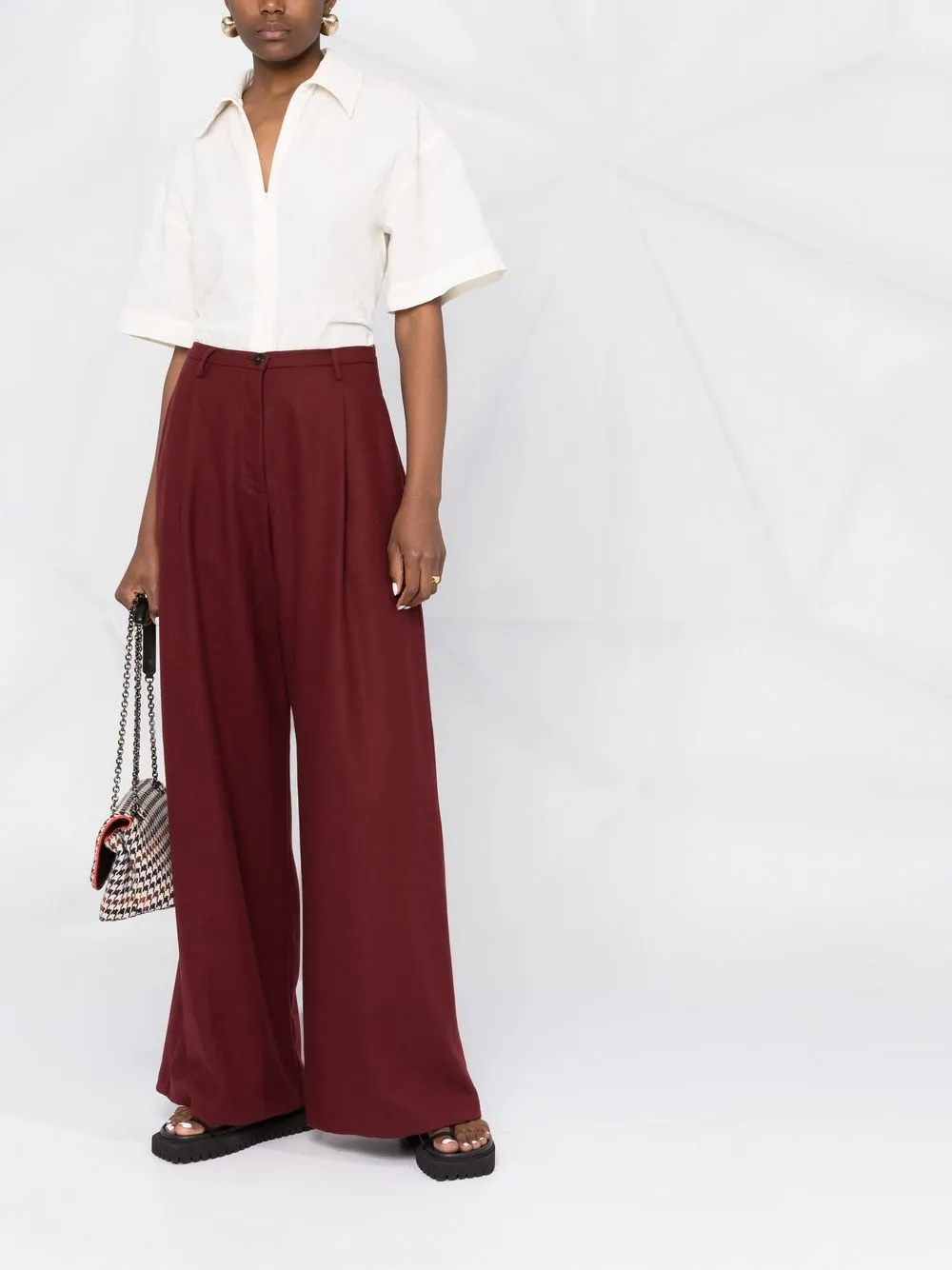 Forte Forte High waist palazzo broek - Rood