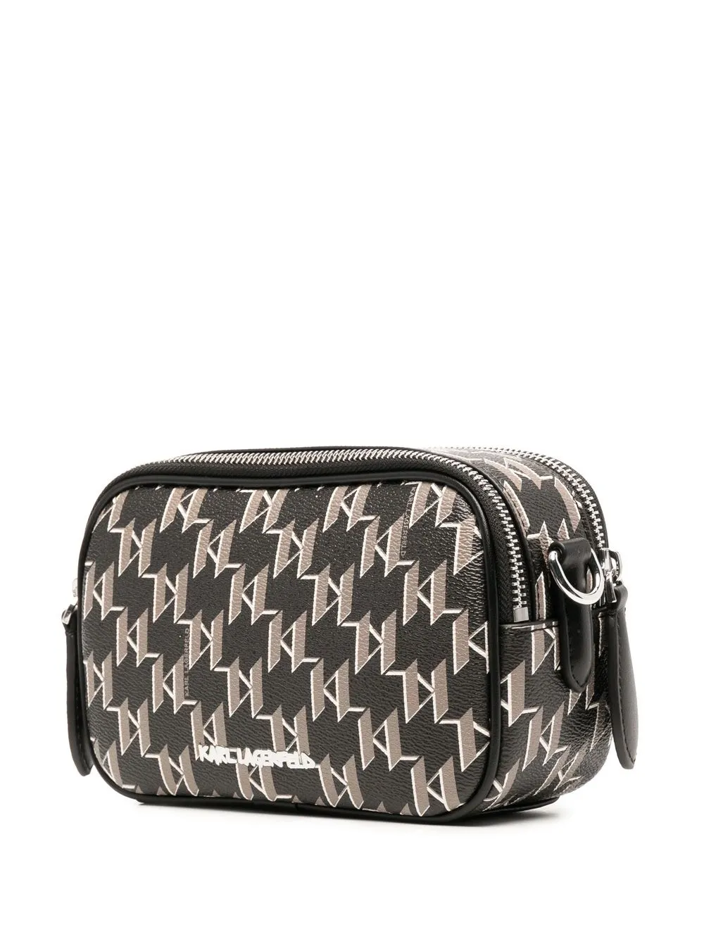 Karl Lagerfeld Monogram Jacquard Saddle Bag In Black ModeSens