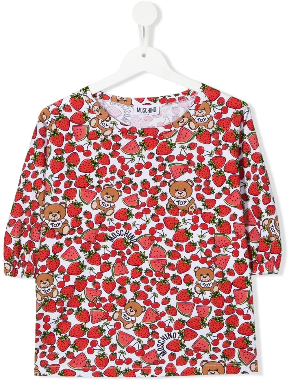 

Moschino Kids playera con fresas estampadas - Rojo