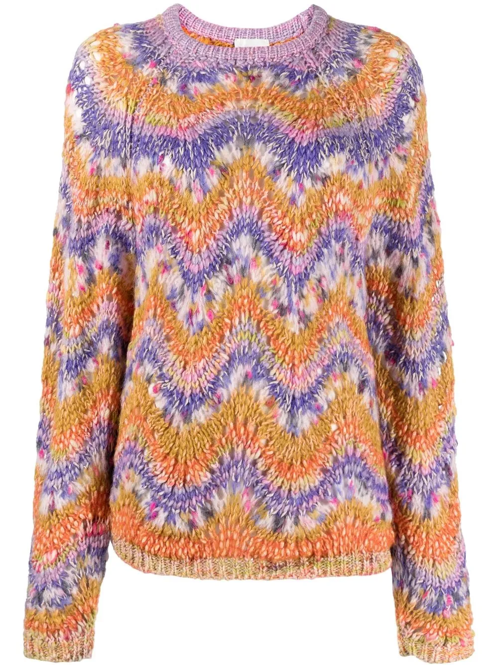 

Forte Forte zigzag-pattern knitted jumper - Orange