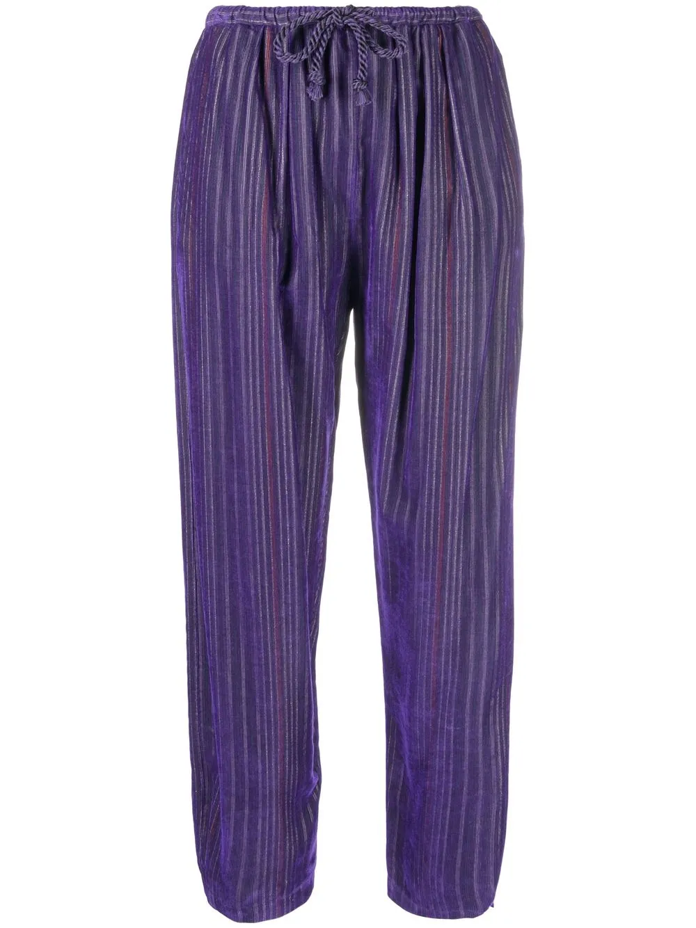 

Forte Forte pantalones a rayas con cordones en la pretina - Morado