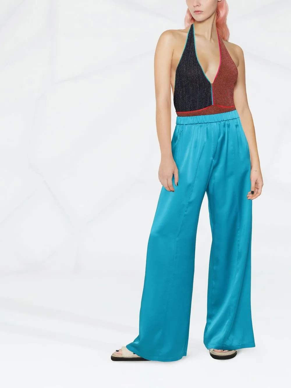 Forte Forte Palazzo broek met elastische taille - Blauw