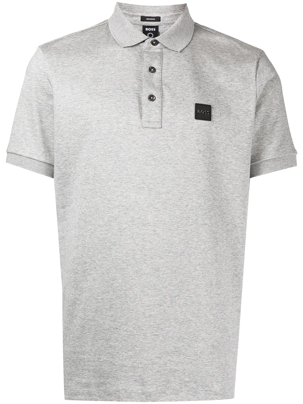 

BOSS logo-patch short-sleeved polo shirt - Grey