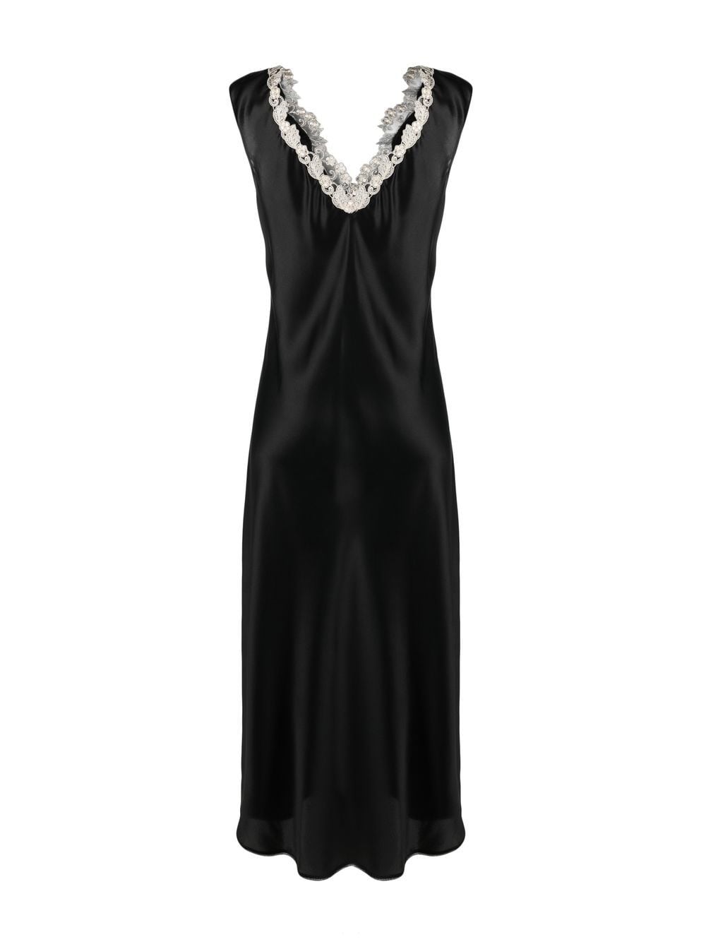 La Perla Midi-jurk met geborduurd kant - Zwart