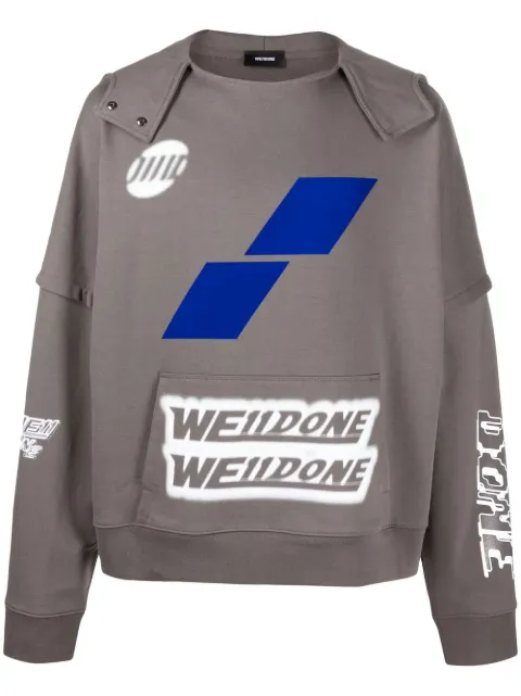 We11done logo-print cotton jumper
