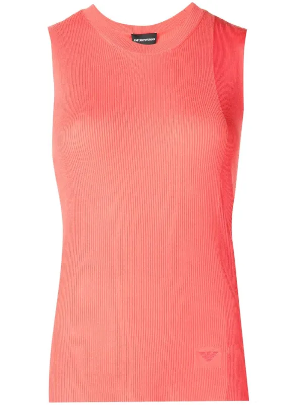 Emporio Armani Ribbed Tank Top in Pink