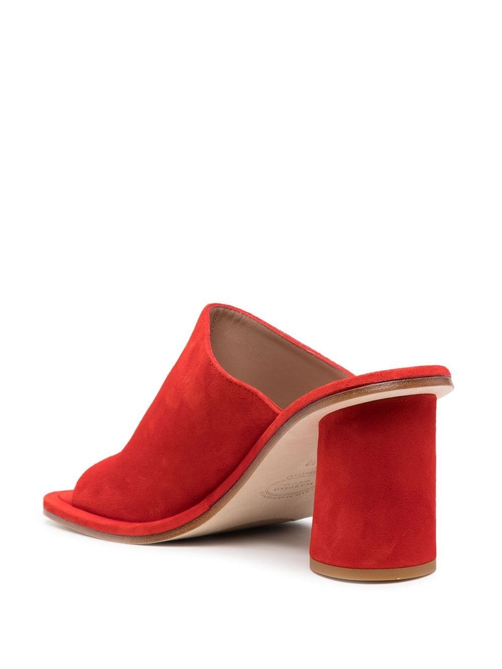 Shop Scarosso Gwen 85mm Suede Mules In Red