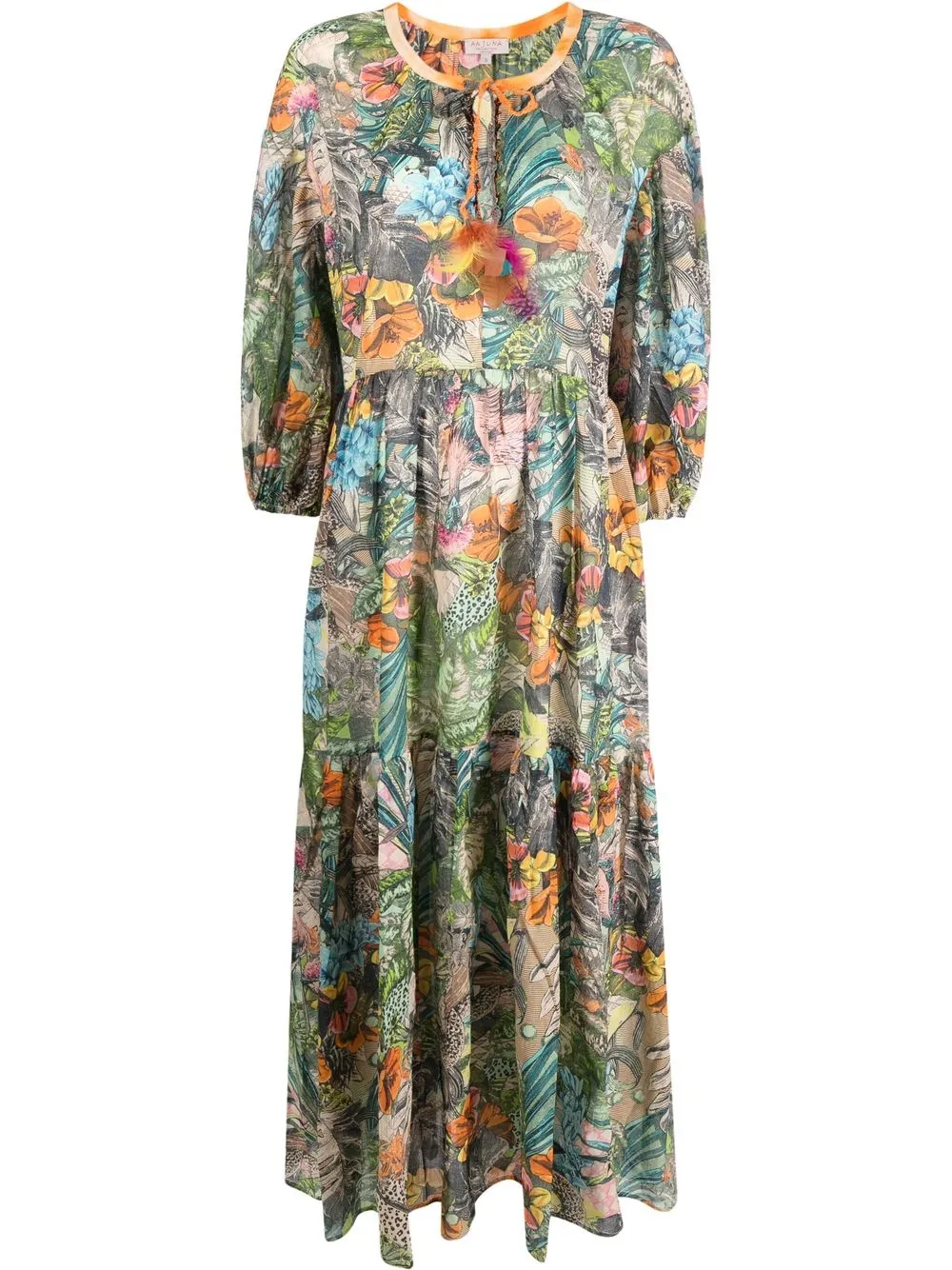 

Anjuna floral-print patchwork midi dress - Green