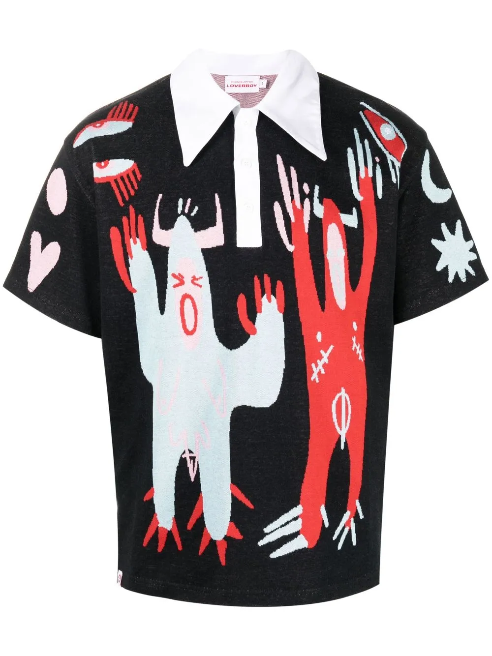 

Charles Jeffrey Loverboy Nymph Angel-jaquard polo shir - Black