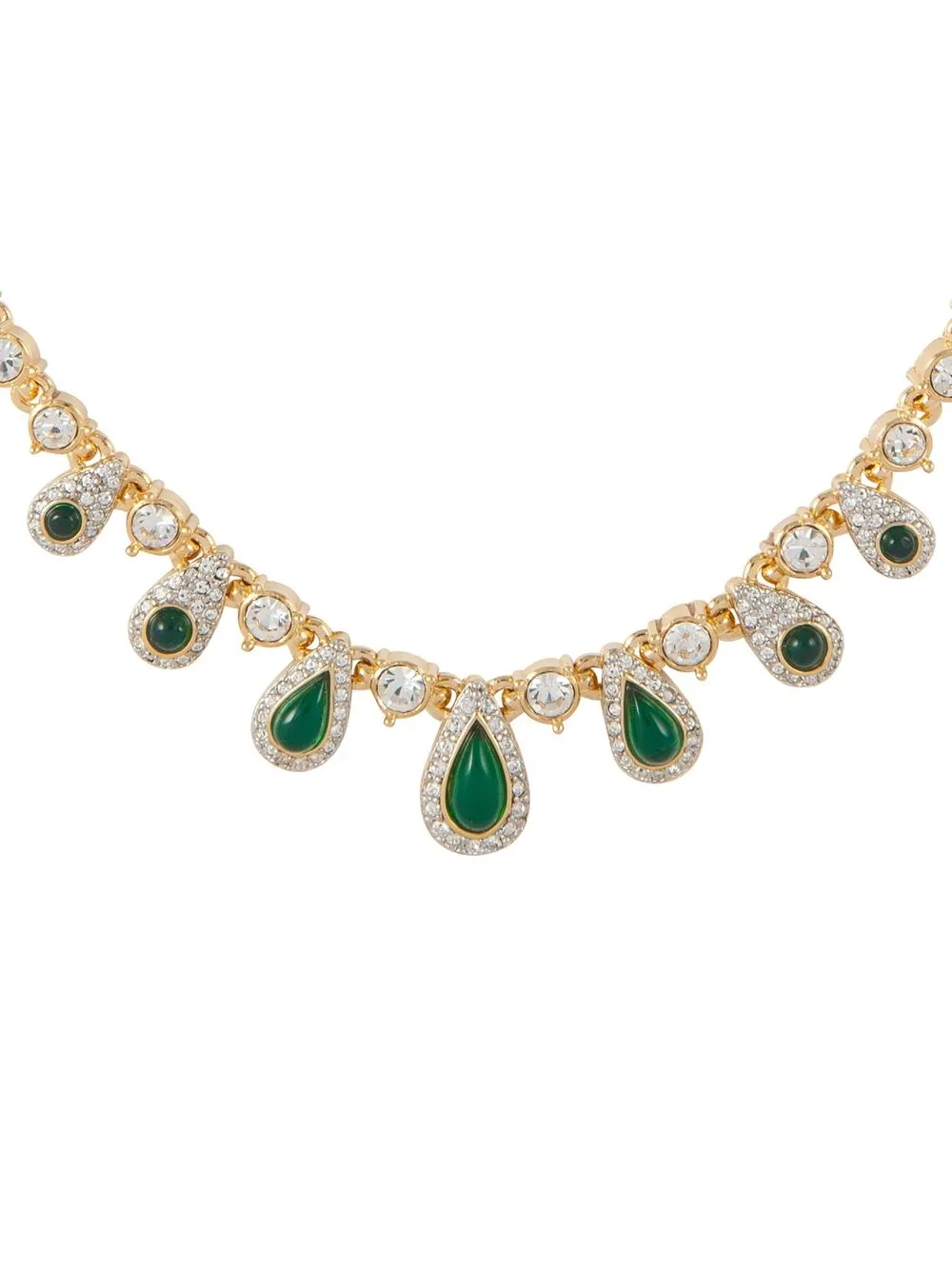 Pre-owned Susan Caplan Vintage 1980s D'orlan Crystal-embellished Necklace And Earrings Set In Gold