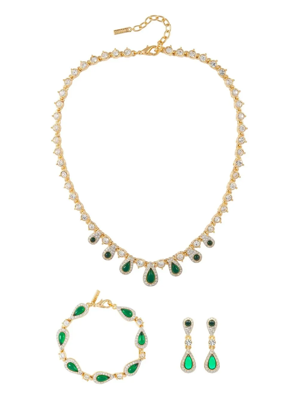 

Susan Caplan Vintage 1980s D'Orlan crystal-embellished necklace and earrings set - Gold