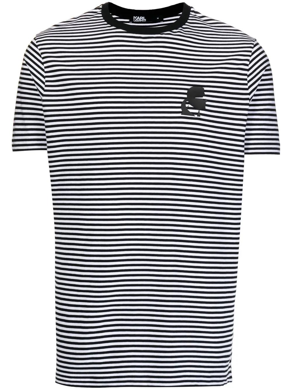 

Karl Lagerfeld playera con rayas estampadas - Negro