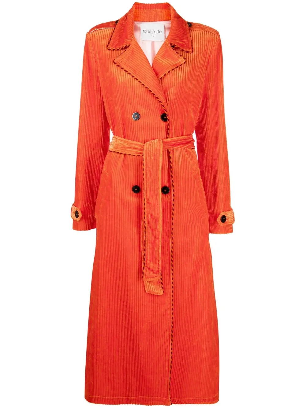 

Forte Forte corduroy belted trench coat - Orange