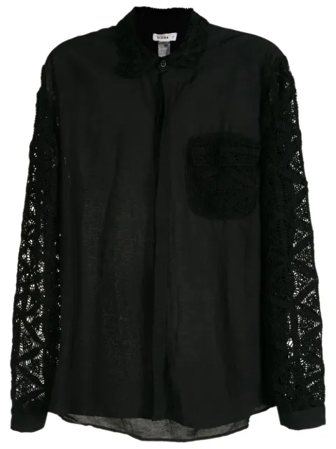 Amir Slama crochet-detail long-sleeved shirt