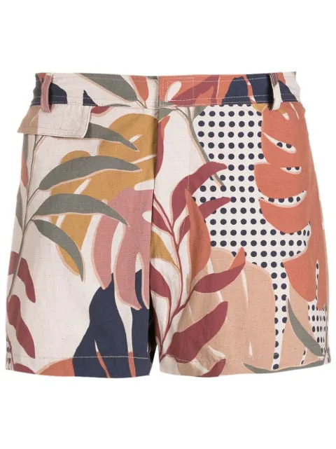 Amir Slama shorts de playa con hojas estampadas