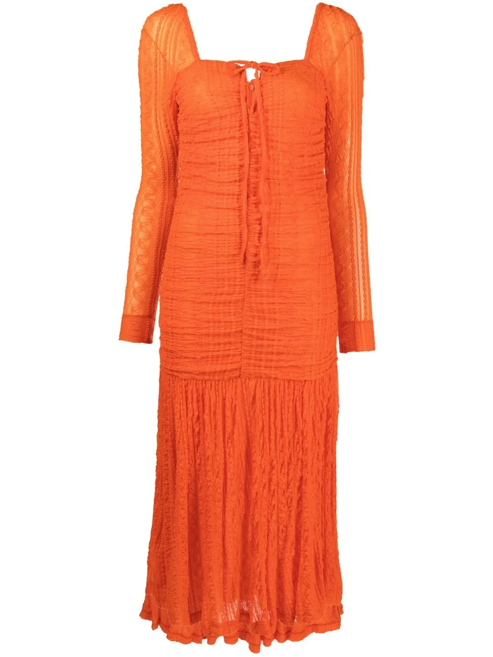 

GANNI square-neck long-sleeve dress - Orange