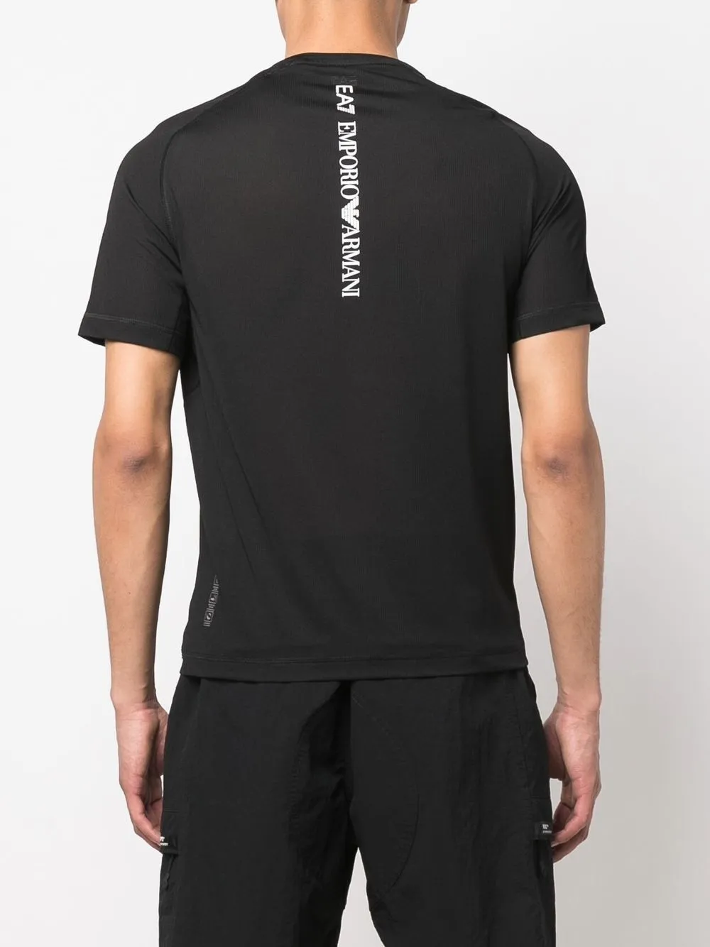 Ea7 Emporio Armani EA7 wafelgebreid T-shirt Zwart