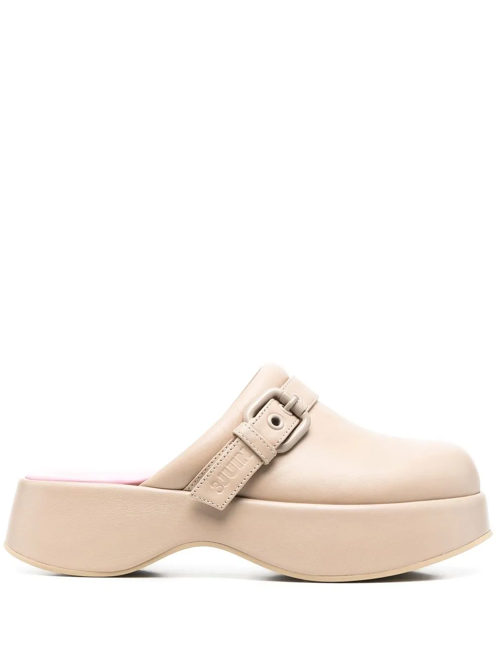 

3juin leather buckled clog-mules - Neutrals