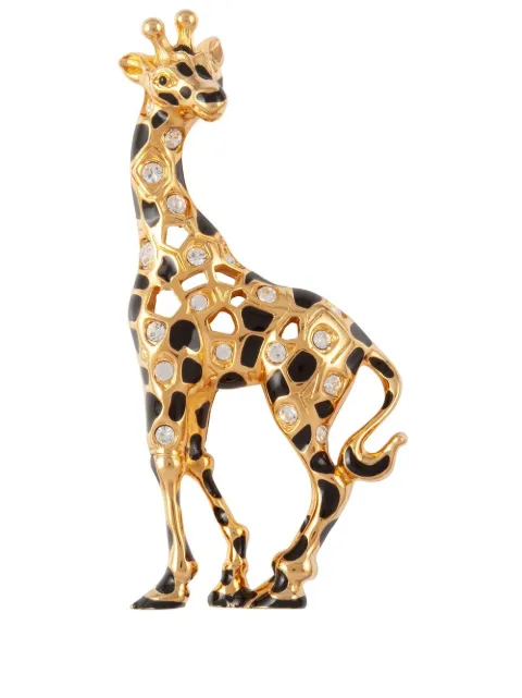 Swarovski 1990s giraffe-motif crystal-embellished brooch