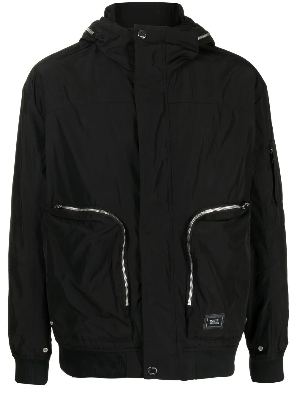 

Karl Lagerfeld zip-detail hooded jacket - Black