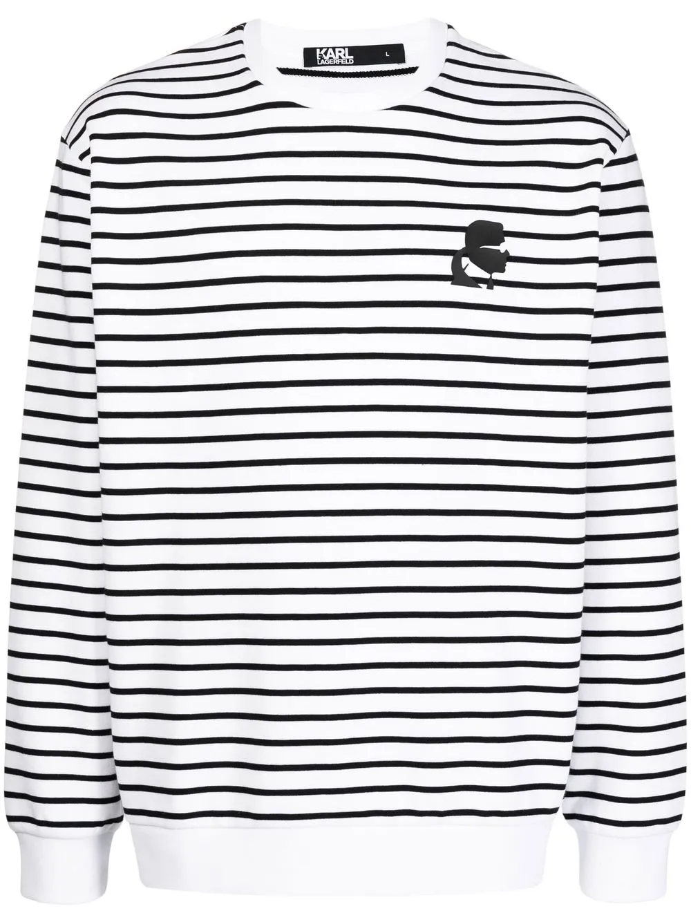 

Karl Lagerfeld striped logo-patch sweatshirt - White