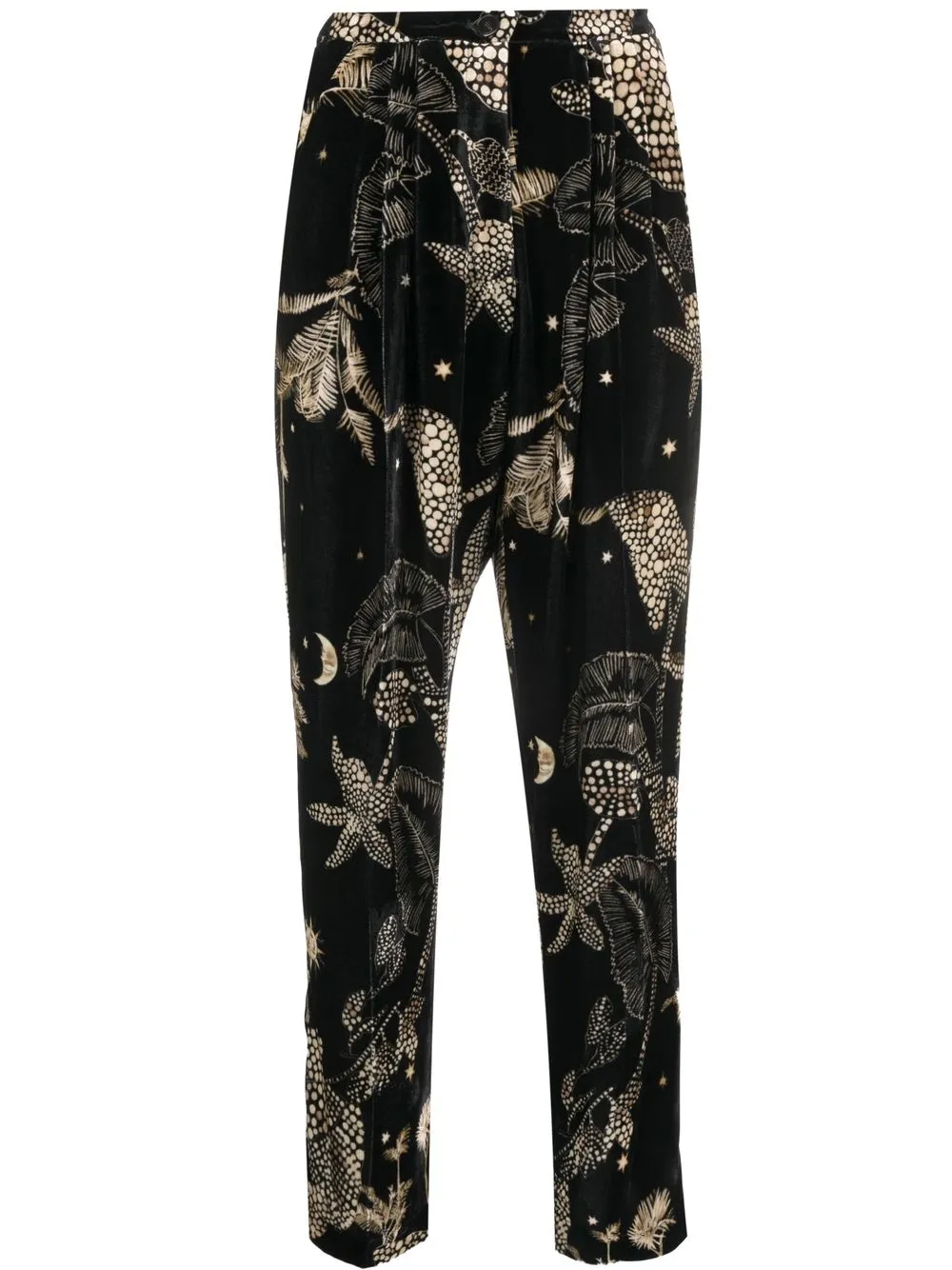 

Forte Forte pantalones con hojas estampadas - Negro