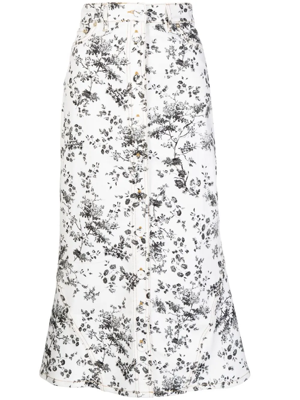 

Erdem falda midi con estampado floral - Blanco