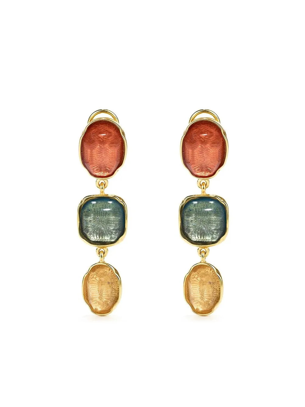 

Goossens cabochons clip-on earrings - Gold