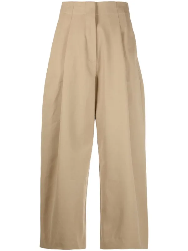 Beige high waisted wide shop leg trousers