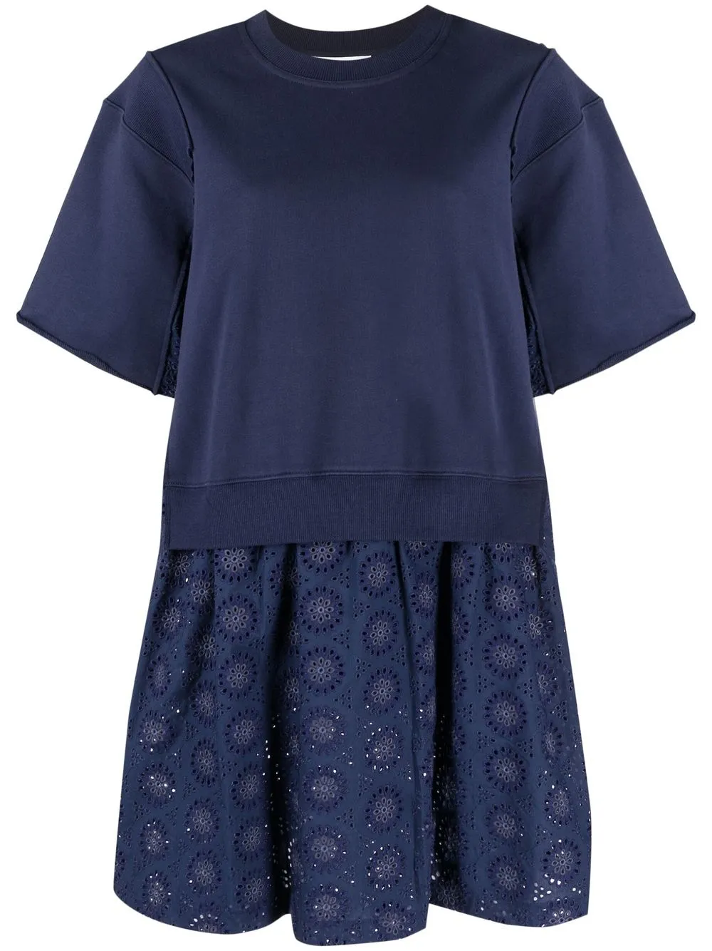 

See by Chloé layered broderie-anglaise dress - Blue