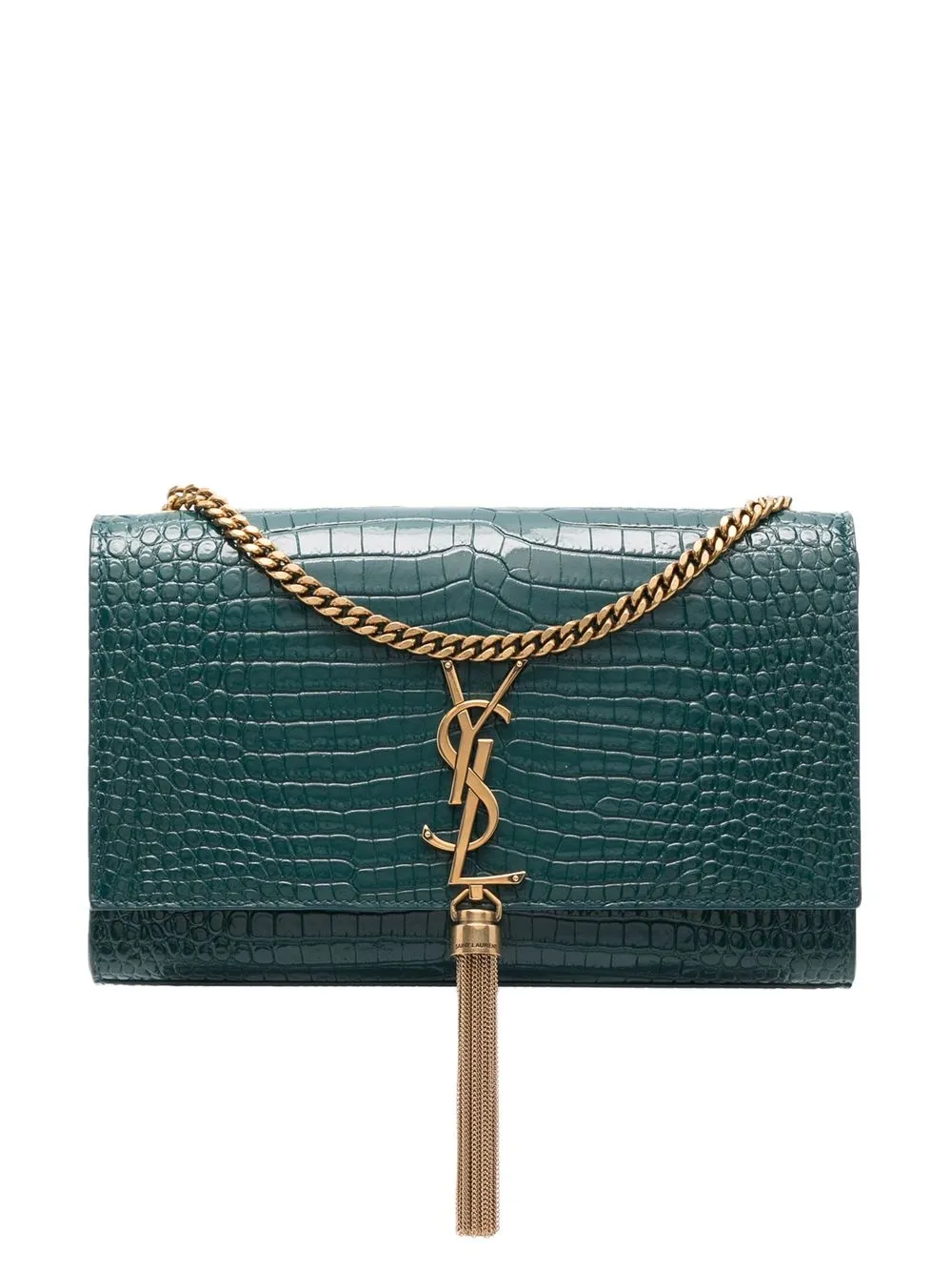 Saint Laurent Logoplaque Crossbody Bag In Blue ModeSens
