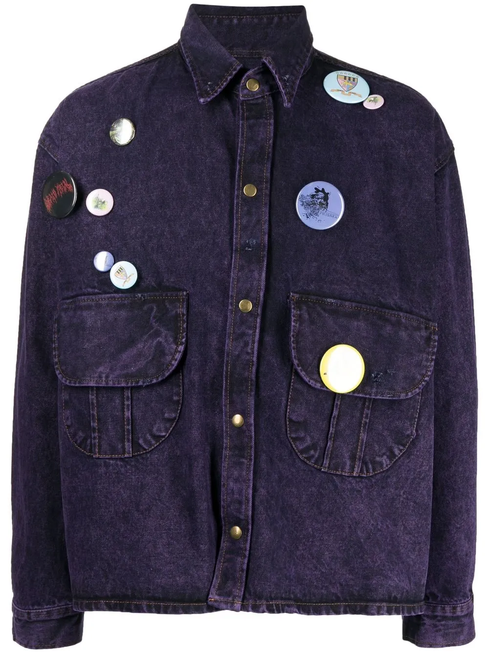 

Liberal Youth Ministry badge-detail denim-shirt - Purple