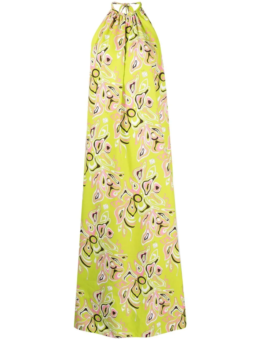 

PUCCI Africana-print halterneck dress - Green