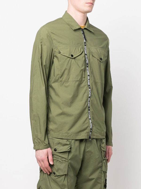 stone island zip up shirt jacket