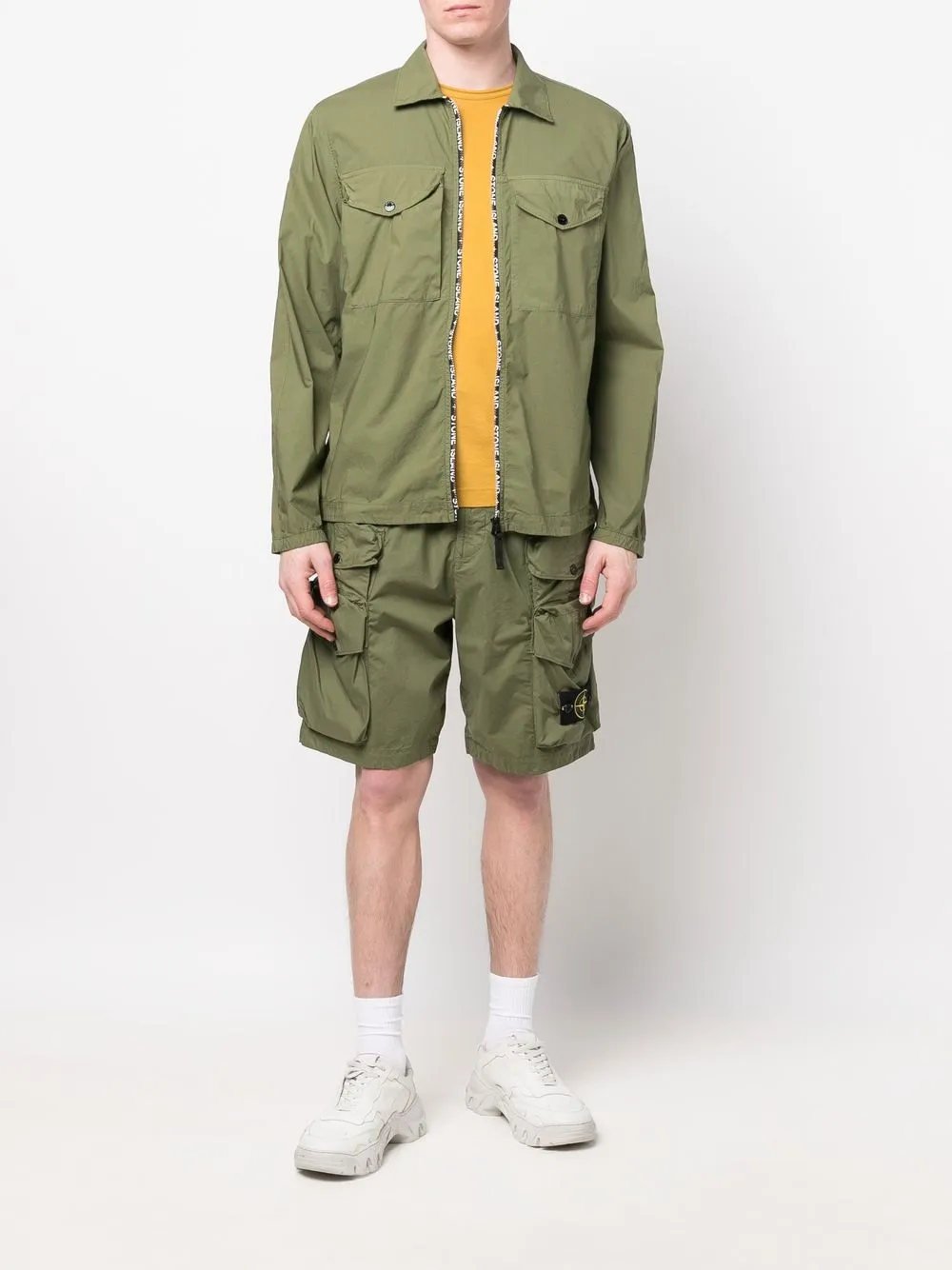 stone island zip up shirt