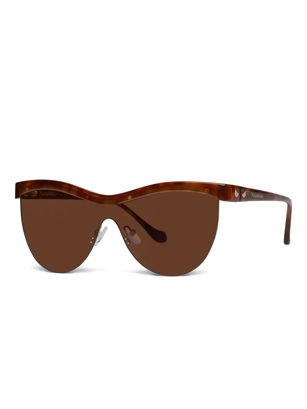 Nanushka tortoiseshell shield-frame sunglasses - Bruin